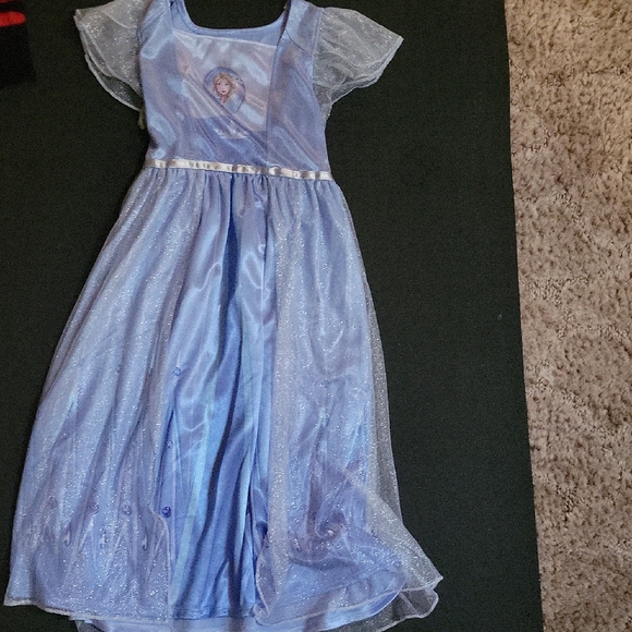 Frozen II Elsa Princess Dress with Sheer Sleeves Nightgown 6x - Picture 1 of 10